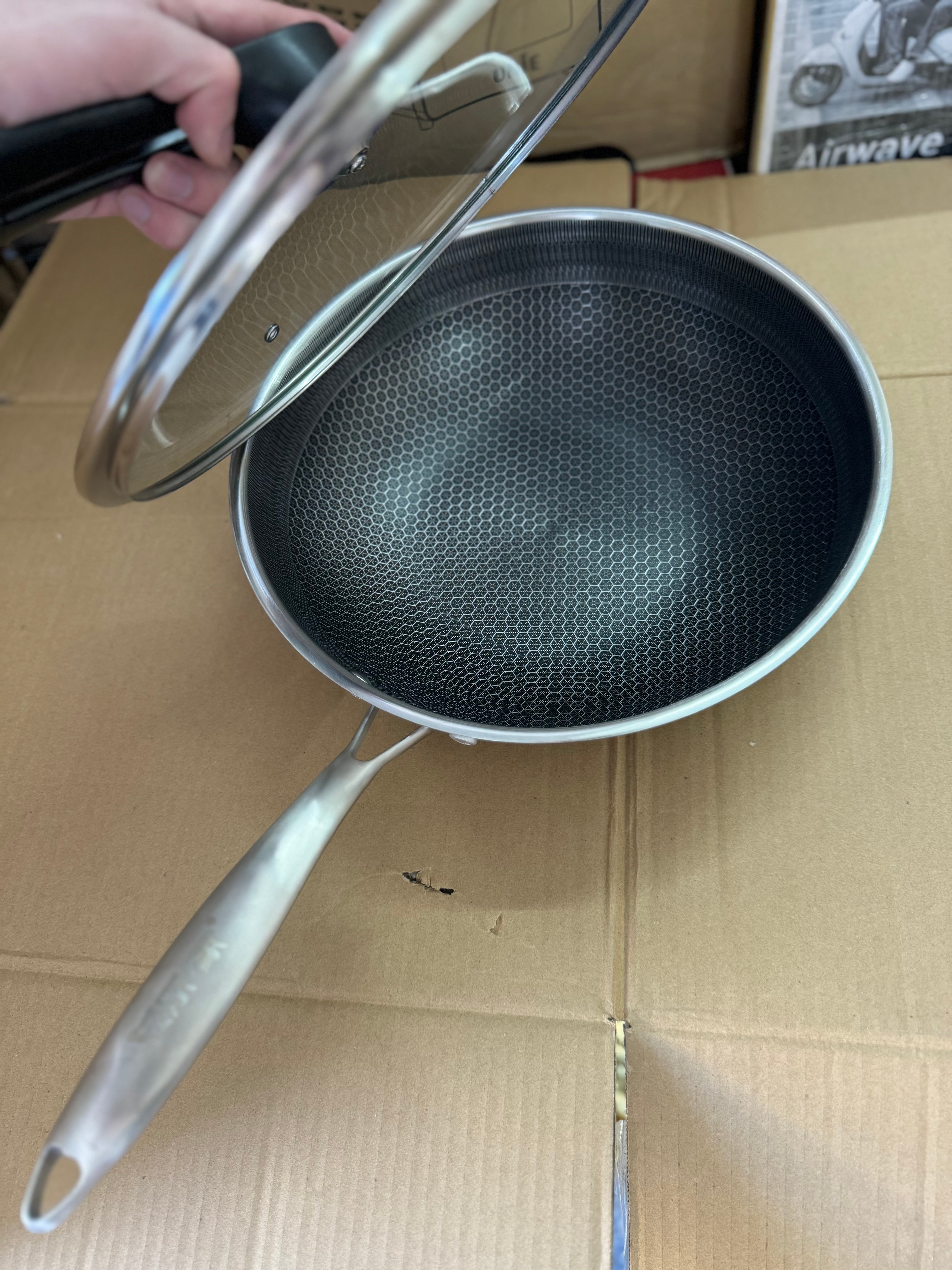 Honey comb Laser coated Deep frypan-- Single handle